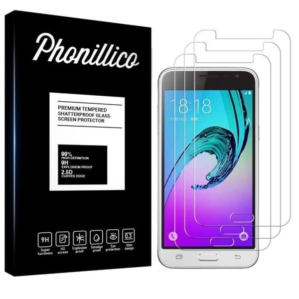 Härdat glas för Samsung Galaxy J3 2016 J320 - [Pack 3] Ultra resistent skärmskydd [Phonillico®]