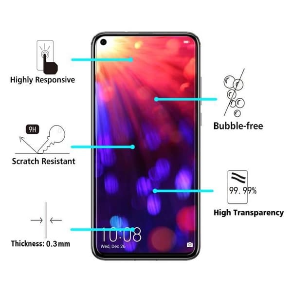 Härdat glas - Phonillico® - Huawei HONOR VIEW 20 - Ultra Resistenta - Skärm skydd - Paket 1