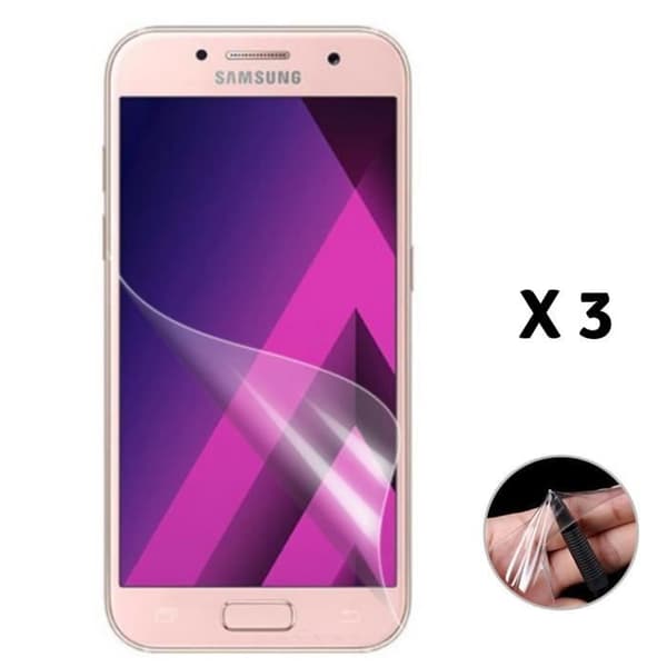 Skyddande film - Phonillico® - Samsung Galaxy A3 2017 A320 - Set med 3 - Riptålig - Ultra tunn
