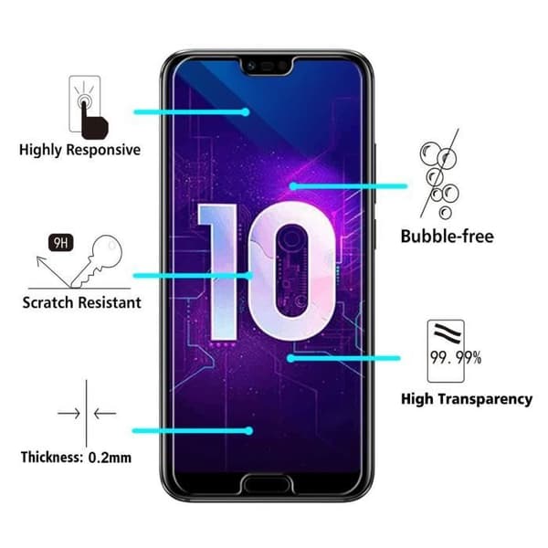 Film Vitre Skyddsskärm - Phonillico® - Huawei Honor 10 - Härdat Glas - Ultra Motståndskraftig - Rep resistant