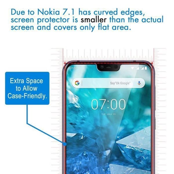 Film Vitre Skyddsskärm - Phonillico® - NOKIA 7.1 - Pack med 2 - Härdat glas - Rep-beständig