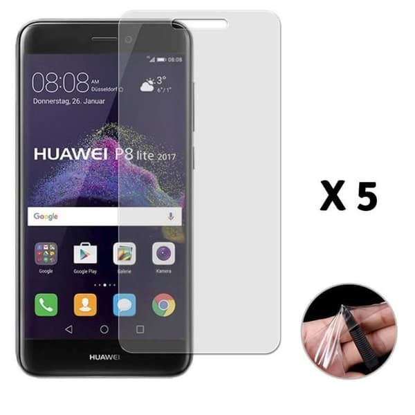 Lot med 5 filmer för Huawei P8 LITE 2017 - Ultra-tålig plastskydd för skärm med repbeständighet [Phonillico®]