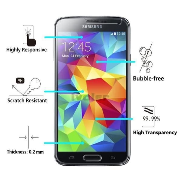 Skärmskydd för film - Phonillico® - SAMSUNG GALAXY S5 - Härdat glas - Ultra hållbart - Repufruktande