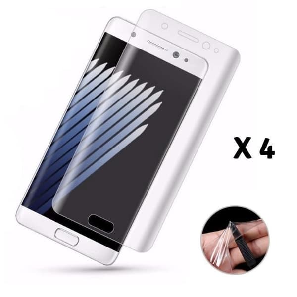 Paket med 4 filmer för Samsung Galaxy S6 EDGE PLUS - Skärmskydd i böjd plast, repbeständig [Phonillico®]