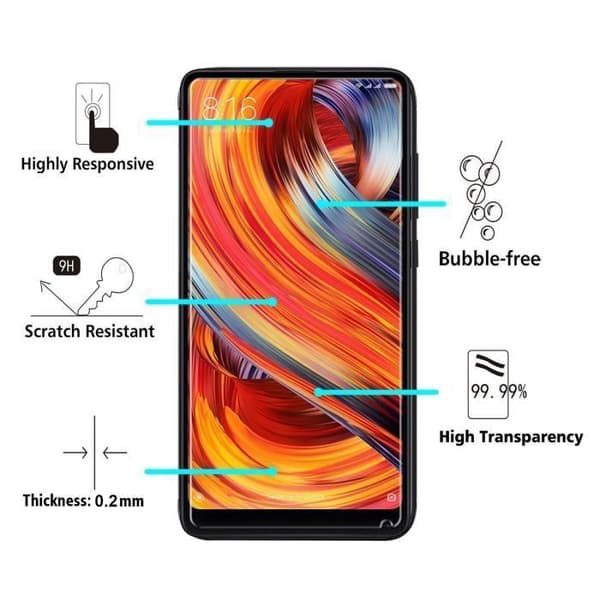 Film Vitre Skyddsskärm - Phonillico® - Xiaomi MI MIX 2S - Paket med 2 - Härdat glas - Repbeständig