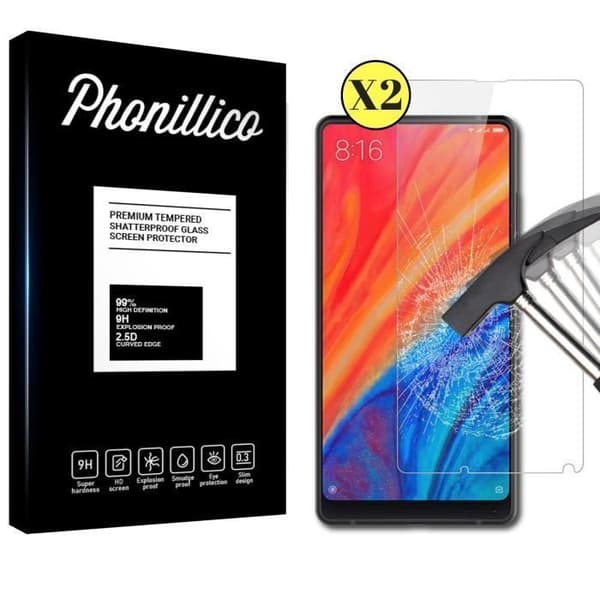 Film Vitre Skyddsskärm - Phonillico® - Xiaomi MI MIX 2S - Paket med 2 - Härdat glas - Repbeständig
