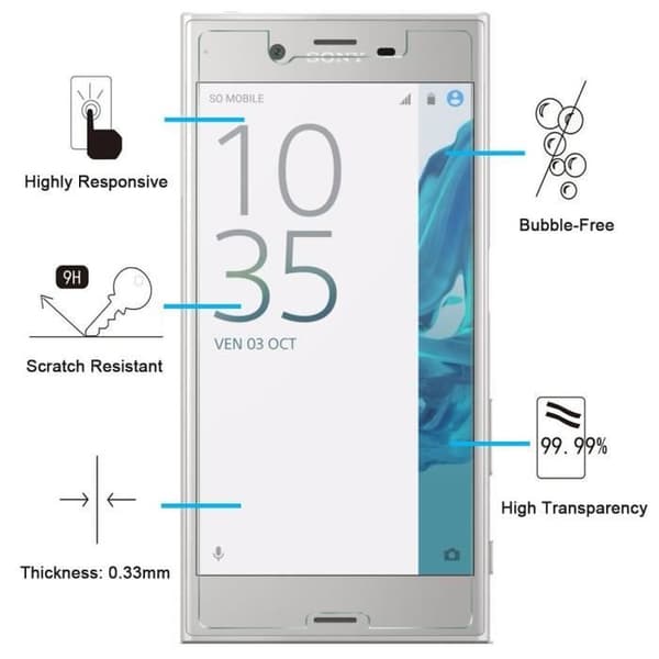 Härdat glas SONY XPERIA XZ - Ultra hållbart skyddsglas [Phonillico®]
