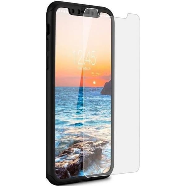 Skal för iPhone 11 - Phonillico - Svart - Heltäckande skydd - Hårt plast - Härdat glas
