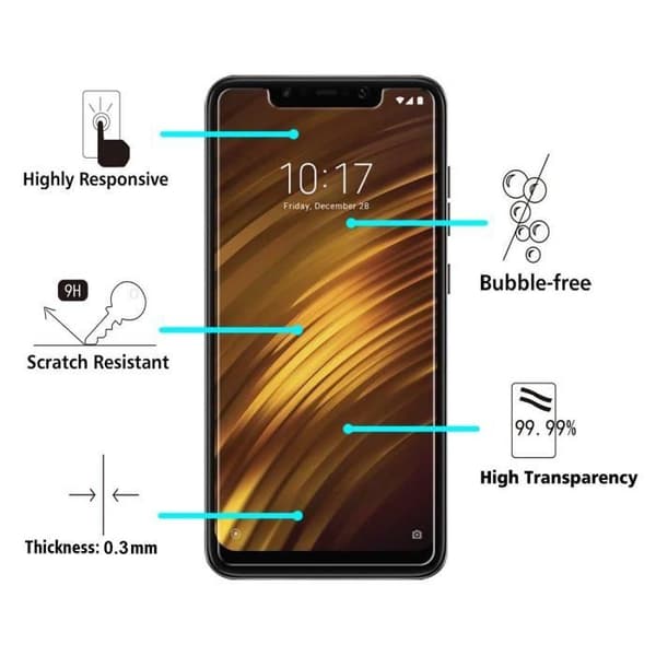 Film Skydd för Skärm - Phonillico® - Xiaomi POCOPHONE F1 - Härdat Glas - Ultra Resistent - Rep Resistant