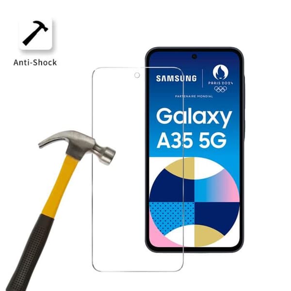 Filmbeskydd för Skärm - Phonillico - Samsung Galaxy A35 5G - Pack 2 - Härdat Glas - Transparent