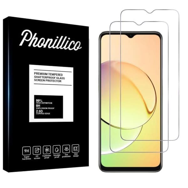 Filmm för skydd av skärm - Phonillico - Realme 10 5G - Paket med 2 - Repellerande - Transparent