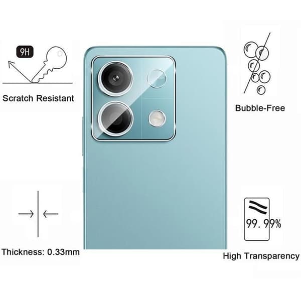 Skyddskamera - Phonillico® - Xiaomi Redmi Note 13 5G - Pack om 2 - Härdat Glas - Transparent