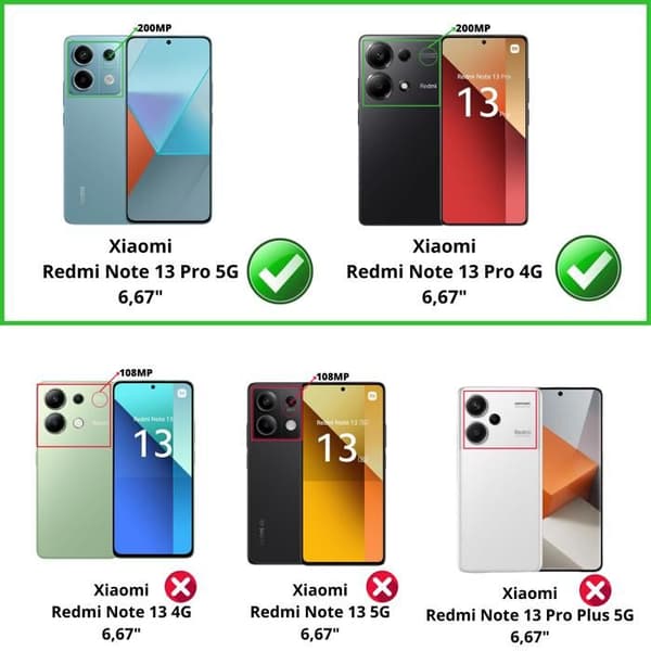 Härdat Glas för Xiaomi Redmi Note 13 PRO 5G [Pack 2] Skyddsglasfilm Phonillico®