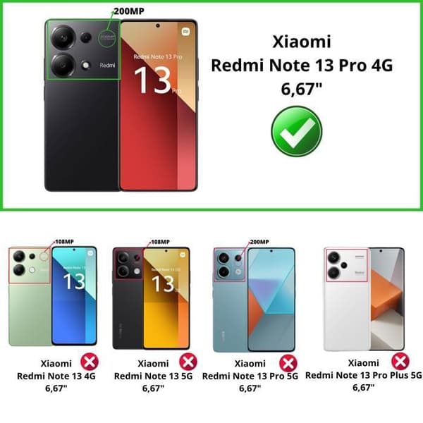 Härdat glas för Xiaomi Redmi Note 13 Pro 4G [Pack 4] Skärmskydd Film Phonillico®
