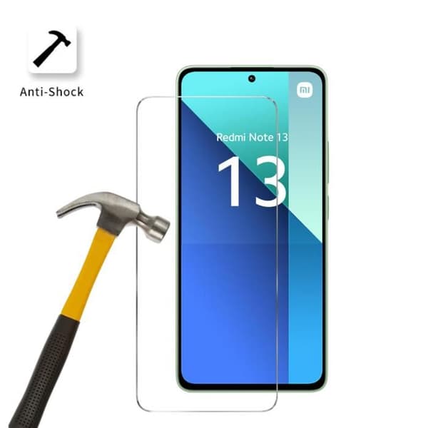 Skyddande film - Phonillico® - Xiaomi Redmi Note 13 4G - Paket med 2 - Tempererat glas - Rep-resistant