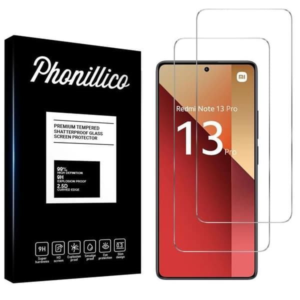 Härdat glas för Xiaomi Redmi Note 13 Pro 4G [Pack 2] Skärmskydd Film Phonillico®
