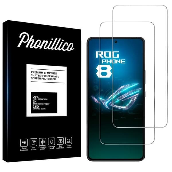 Skyddande Film - Phonillico® - Asus Rog Phone 8 - Pack om 2 - Härdat Glas - Repföres Resistant