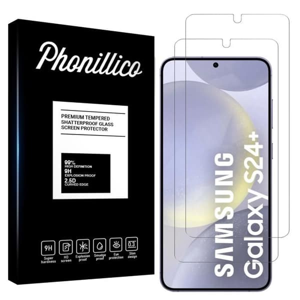 Skydd film - Phonillico® - Samsung Galaxy S24 PLUS - Paket med 2 - Härdat glas - Represistent
