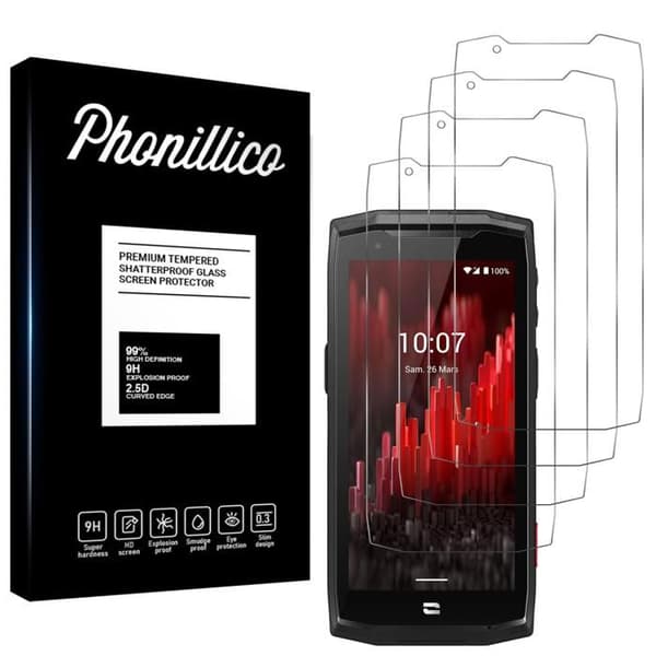 Härdat glas - Phonillico® - Crosscall Core M5 - Paket med 4 - Ripsbeständig - Skärmskydd