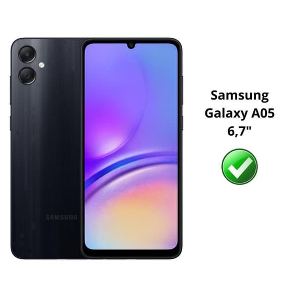 Skärmskydd - Phonillico - Samsung Galaxy A05 - Paket med 4 - Härdat glas - Ridskyddande