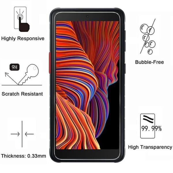 Härdat glas - Phonillico - Samsung Galaxy XCover 5 - Paket med 2 - Repellerant - Transparent