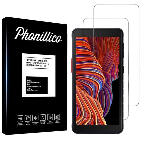 Härdat glas - Phonillico - Samsung Galaxy XCover 5 - Paket med 2 - Repellerant - Transparent