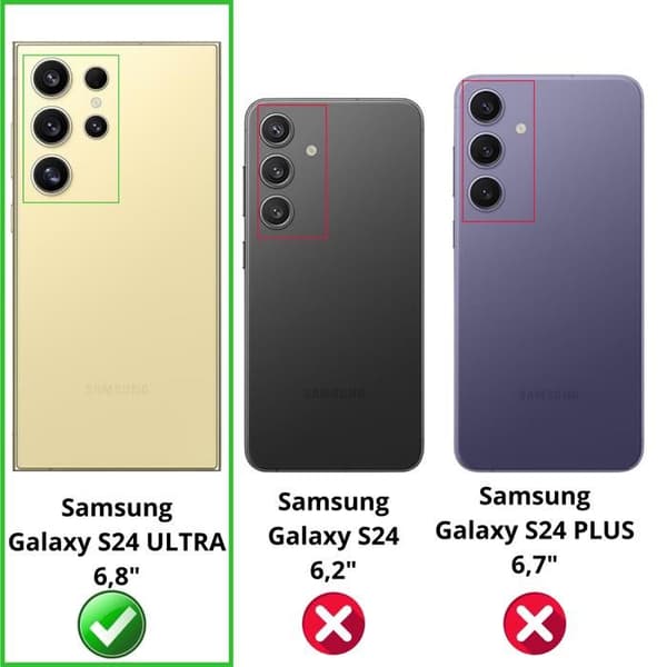 Skyddfilm - Phonillico® - Samsung Galaxy S24 ULTRA - Paket 2 - Svart - Antispion