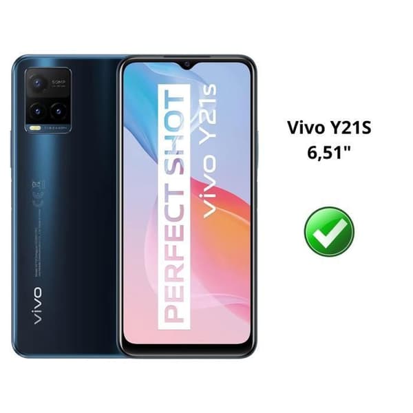 Film Vitre Skydd för Skärm - Phonillico - Vivo Y21S - Pack om 2 - Repellerande mot repor - Transparent