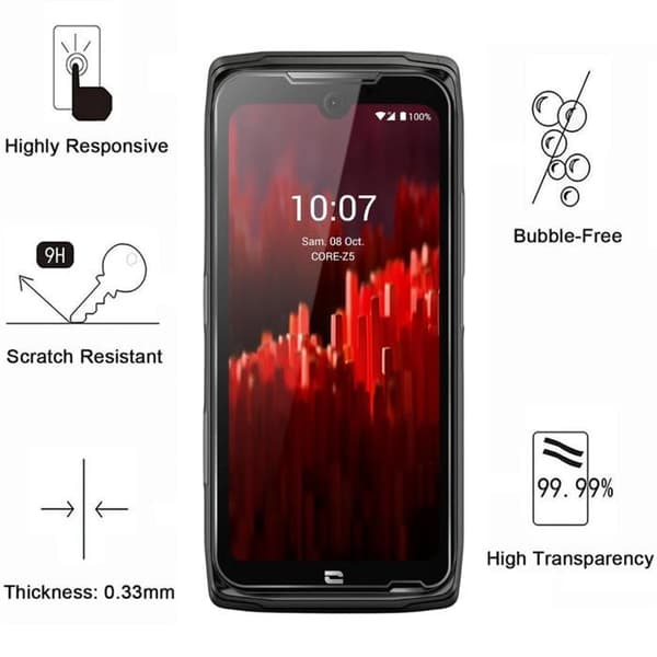 Härdat glas - Phonillico® - Crosscall Core Z5 - Paket med 4 - Repellande - Skärmskydd