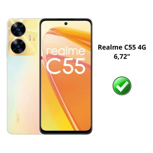 Härdat Glas för Realme C55 4G [Pack 2] Skärmskyddsfilm Phonillico®