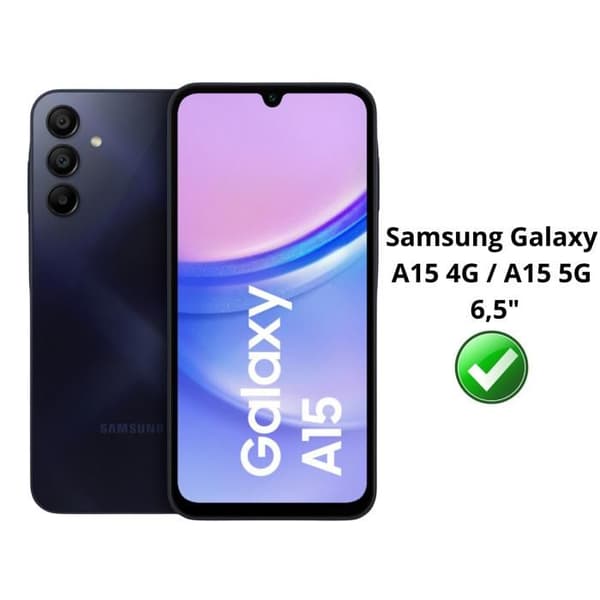 Härdat glas - Phonillico - Samsung Galaxy A15 4G/5G - Pack om 4 - Repellande mot repor - Transparent