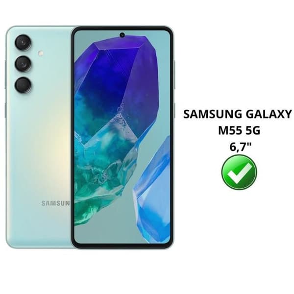 Film Härdat Glas - Phonillico - Samsung Galaxy M55 5G - Pack om 2 - Skärmskydd - Repåtålig