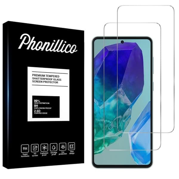Film Härdat Glas - Phonillico - Samsung Galaxy M55 5G - Pack om 2 - Skärmskydd - Repåtålig