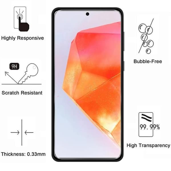 Härdat Glas för Samsung Galaxy F55 5G [Pack 4] Skärmskyddsfilm Phonillico