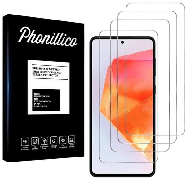 Härdat Glas för Samsung Galaxy F55 5G [Pack 4] Skärmskyddsfilm Phonillico
