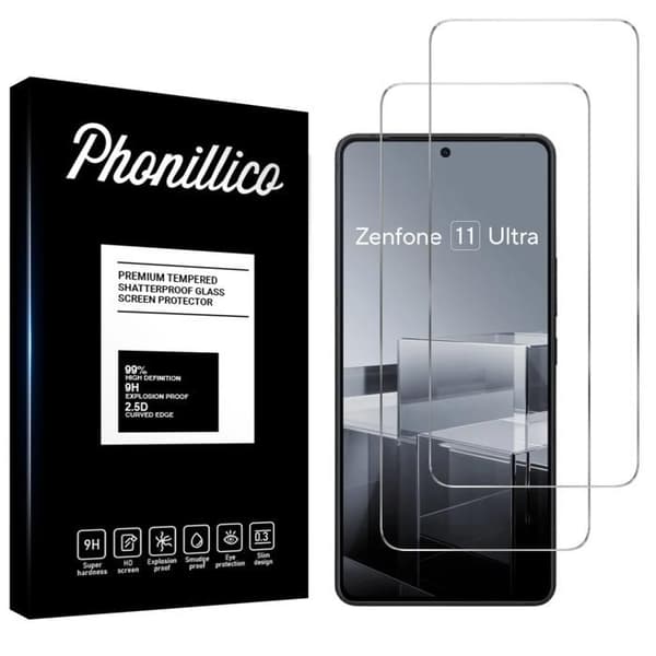 Film avsedd för Asus Zenfone 11 ULTRA 5G [Pack 2] Skyddsglas för skärm Phonillico®