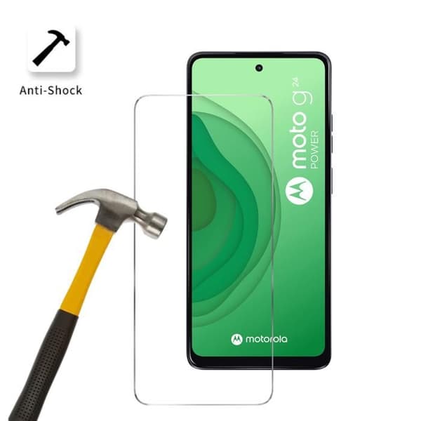 Skyddande film - Phonillico® - Motorola Moto G24 - Pack 2 - Härdat glas - Repåtrötsbeständig