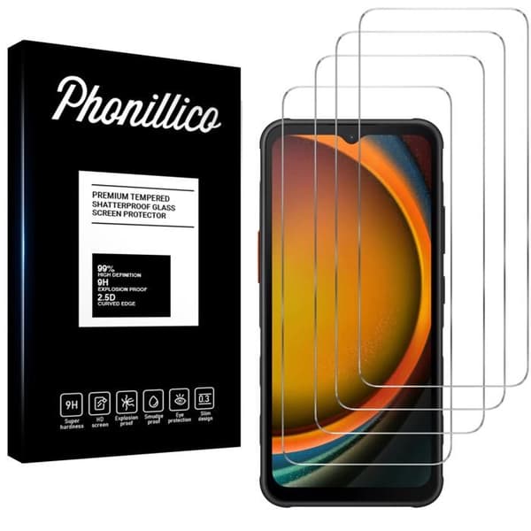 Skydd film - Phonillico® - Samsung Galaxy XCover 7 - Paket med 4 - Härdat glas - Repbeständig