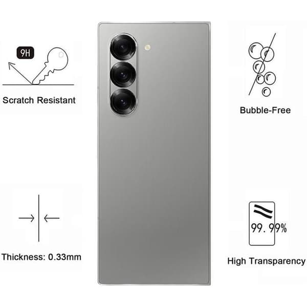 Skyddfilm - Phonillico - Samsung Z FOLD 6 - 2-pack - Härdat Glas - Kamera Skydd