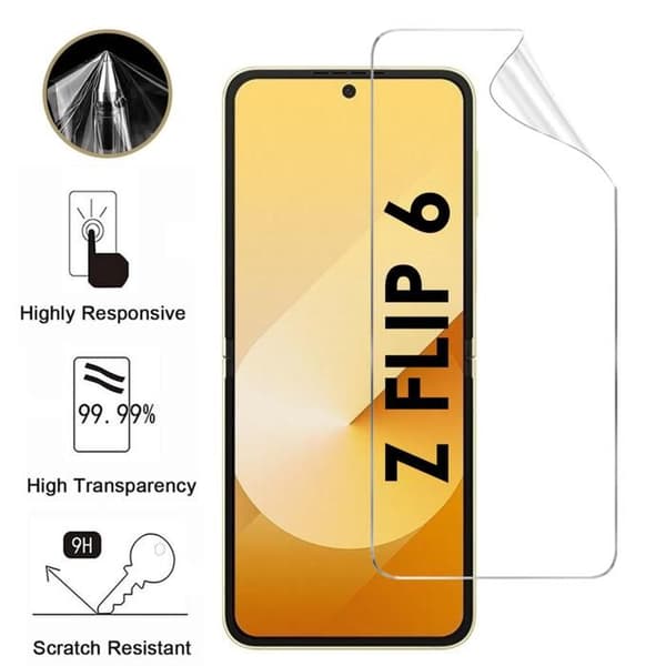 Skärmskydd - Phonillico® - Samsung Galaxy Z FLIP 6 - 2-pack - Ultra tunn - Repellerande