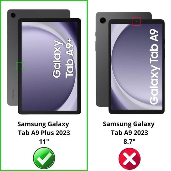 Coque + 2 härdade glas för Samsung Galaxy Tab A9 PLUS 2023 - Stöttåligt skydd Transparent Phonillico