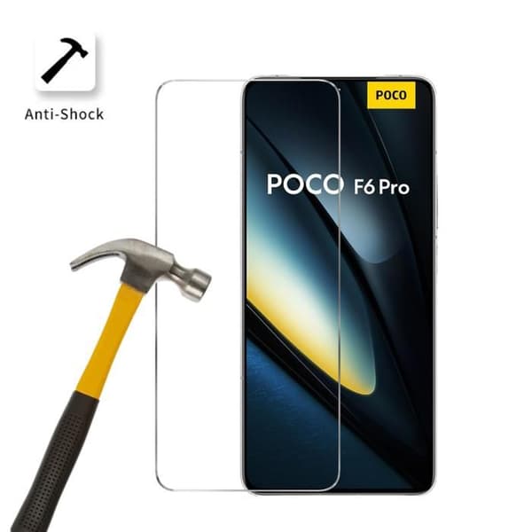 Filmskydd för skärm - Phonillico - Xiaomi Poco F6 Pro 5G - Pack om 2 - Härdat glas - Repbeständigt
