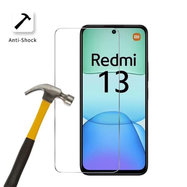 Skyddsfilm - Phonillico - Härdat glas - Paket 2 - Kompatibel med Xiaomi Redmi 13 - Repåresistent