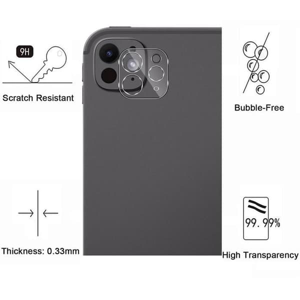 Skydd för iPad Pro 2024 - Phonillico - Paket med 2 - Härdat glas - Skydd för bakre kamera - Transparent