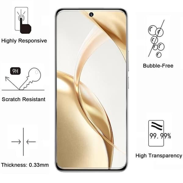 Filmgardin skydd för skärm - Phonillico - Honor 200 5G - 4-pack - Härdat glas - Repbeständig