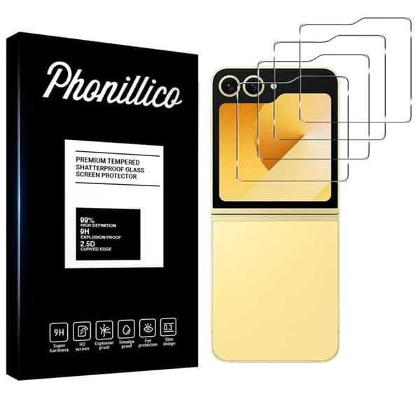 Härdat glas för Samsung Galaxy Z FLIP 6 [Pack 4] Skärmskydd Phonillico®