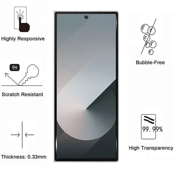 Förstärkt Glas för Samsung Galaxy Z FOLD 6 [Pack 2] Skyddsfilm för Skärm Phonillico®