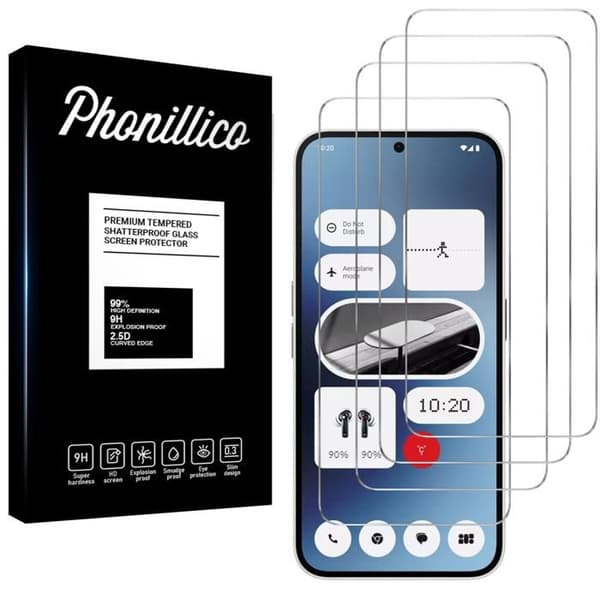 Skyddande film - Phonillico® - Nothing Phone 2a - Paket med 4 - Härdat glas - Repbeständig