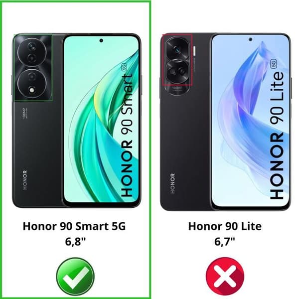 Skyddsplast - Phonillico - Honor 90 Smart 5G - 2-pack - Härdat glas - Rep Resistant