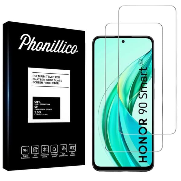 Skyddsplast - Phonillico - Honor 90 Smart 5G - 2-pack - Härdat glas - Rep Resistant